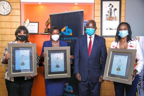 Family Bank CEO Rebecca Mbithi (second from left) withKBA CEO Dr. Habil Olaka, DTB Bank Head of Client Excellence Azra Thobani (left) and Ms. Korir